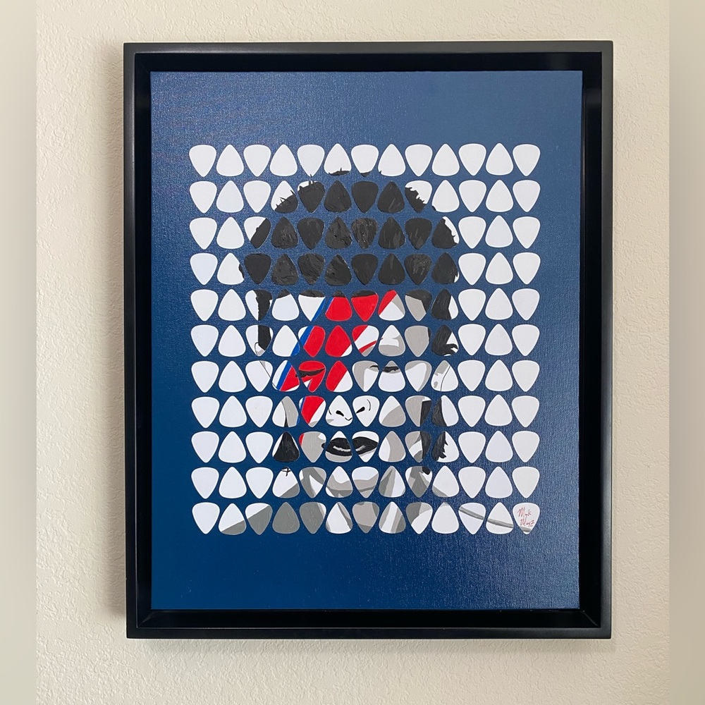 Original David Bowie Guitar Pick Painting